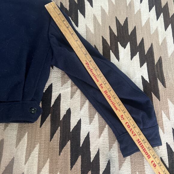 French Military Wool Jacket Navy Crop Small 1950s Vintage CDG Balenciaga Design - Picture 15 of 16